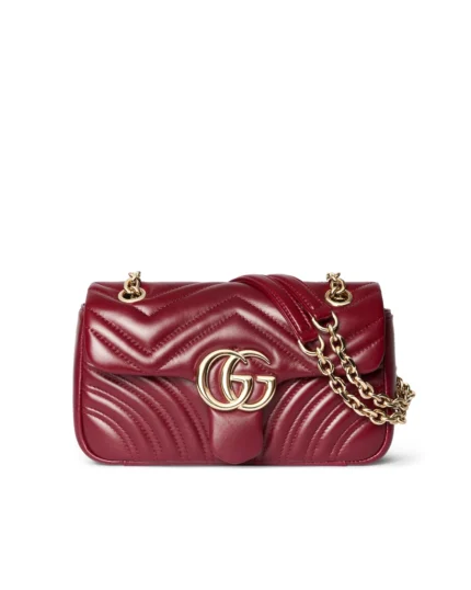 GG Marmont small shoulder bag ??Rosso Ancora red leather??